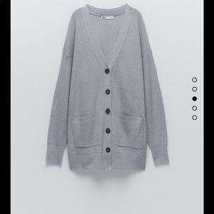 Grey ribbed knit sweater